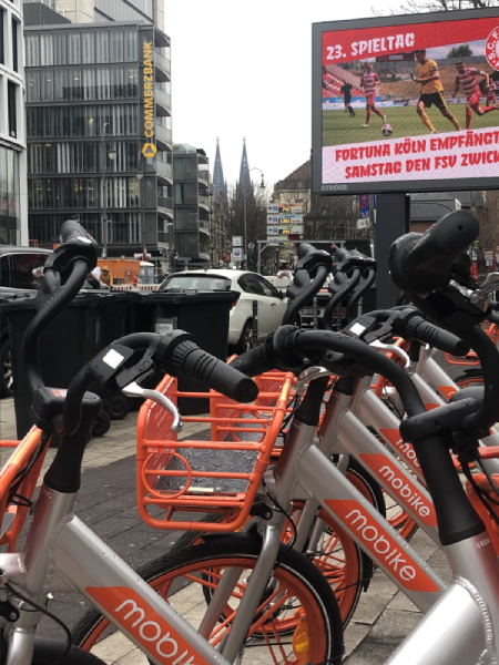 Mobike on the streets of Cologne, Germany