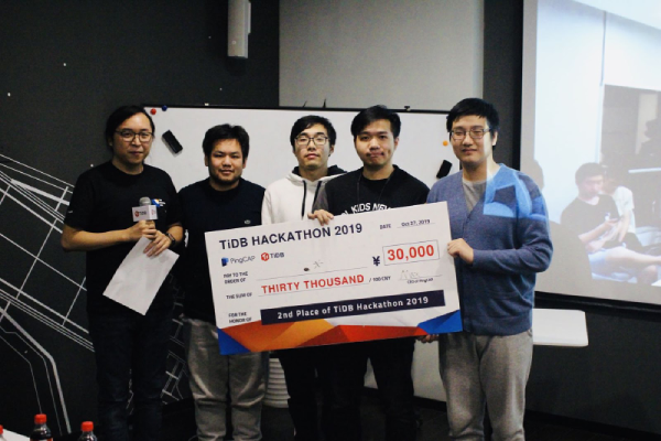 2nd place winners at TiDB Hackathon 2019