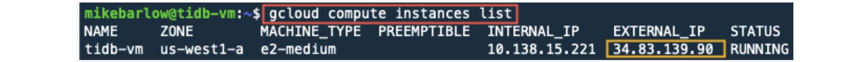 gcloud compute instances list