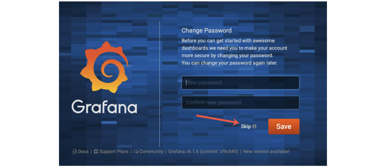 Grafana Change Password